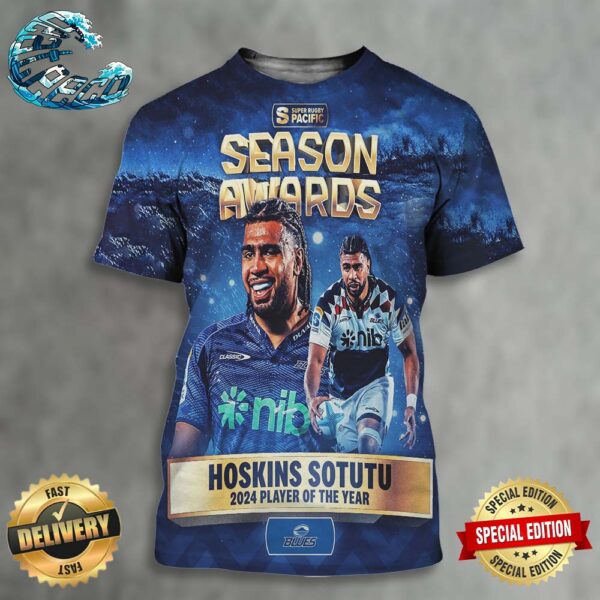 Your Super Rugby Pacific Season 2024 MVP Hoskins Sotutu Team Blues All Over Print Shirt