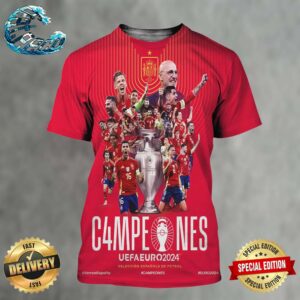 ‪Vamos Espana Seleccion Espanola Masculina DE Futbol Somos Campeones UEFA Euro 2024‬ Camisa Con Estampado Integral