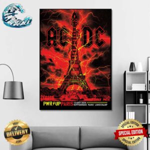 ACDC PWR UP Tour 2024 Tonight Poster In Paris France At Hippodrome Paris Longchamp On August 13th Wall Decor Poster Canvas