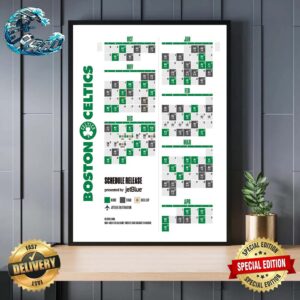 Boston Celtics 2024-2025 Regular Season NBA Schedule Home Decor Poster Canvas