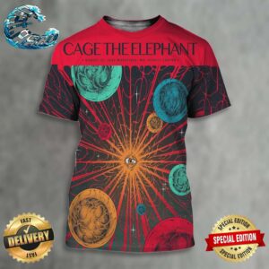 Cage The Elephant Official Poster In Mansfield MA On August 22 2024 At Xfinity Center All Over Print Shirt