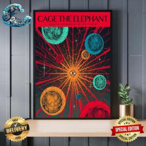 Cage The Elephant Official Poster In Mansfield MA On August 22 2024 At Xfinity Center Wall Decor Poster Canvas