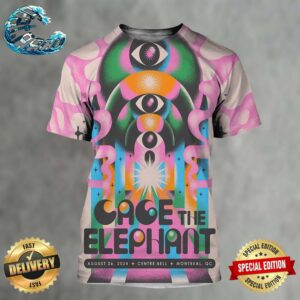 Cage The Elephant Tonight Concert Poster In Montreal QC At Centre Bell On August 26 2024 All Over Print Shirt