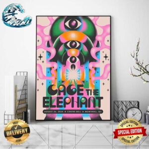 Cage The Elephant Tonight Concert Poster In Montreal QC At Centre Bell On August 26 2024 Home Decor Poster Canvas