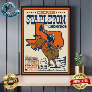 Chris Stapleton Concert Poster At Minute Maid Park On August 24 2024 Houston TX Home Decor Poster Canvas