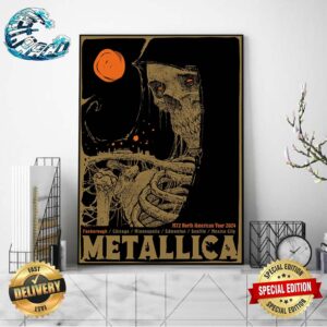 Metallica M72 North American Tour 2024 Event Poster In Foxborough MA United States Poster At Gillette Stadium On August 2nd And 4th 2024 Wall Decor Poster Canvas