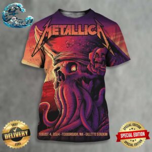 Metallica M72 North American Tour 2024 Night 2 Poster In Foxborough MA At Gillette Stadium On August 4 2024 All Over Print Shirt