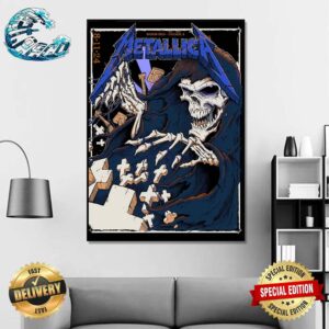 Metallica M72 North American World Tour 2024 Merch Poster Night 2 In Chicago IL At Soldier Field On August 11th Poster Canvas