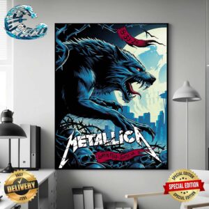 Metallica M72 Seattle Night 1 Poster Wolf Artwork On August 30 2024 In Washington At Lumen Field M72 North American Tour 2024 Home Decor Poster Canvas