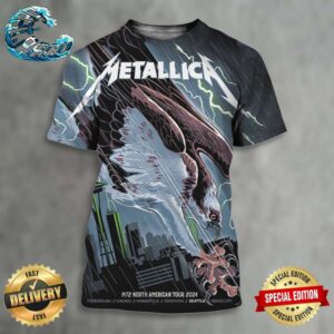 Metallica M72 Seattle Pop-up Shop Poster Bald Eagle Artwork In WA US At Lumen Field On August 30 And September 1 M72 North American Tour 2024 All Over Print Shirt