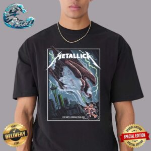 Metallica M72 Seattle Pop-up Shop Poster Bald Eagle Artwork In WA US At Lumen Field On August 30 And September 1 M72 North American Tour 2024 Unisex T-Shirt