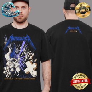 Metallica Official Merch Tee Night 1 In Chicago IL At Soldier Field On August 9th M72 North American World Tour 2024 Two Sides Print Premium T-Shirt