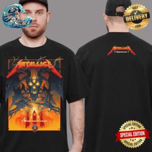 Metallica Satan Artwork M72 In Minneapolis MN US Pop-Up Merch Tee M72 North American Tour 2024 At US Bank Stadium On August 16 And 18 2024 Two Sides Print Premium T-Shirt