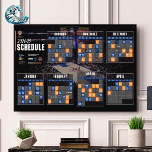 New York Knicks 2024-2025 Regular Season NBA Schedule Wall Decor Poster Canvas