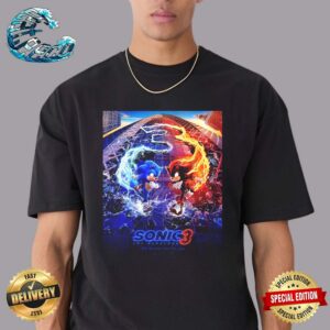 Official First Poster For Sonic 3 Releasing In Theaters On December 20 Unisex T-Shirt