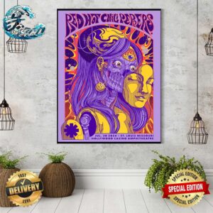 Official Poster For Red Hot Chili Peppers St Louis Missouri At Hollywood Casino Amphitheatre On July 30 2024 Wall Decor Poster Canvas