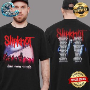 Official Slipknot Event Tee Here Comes The Pain Tour 2024 Photo Two Sides Print Vintage T-Shirt