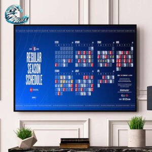 Philadelphia 76ers 2024-2025 Regular Season NBA Schedule Poster Canvas