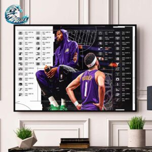 Phoenix Suns 2024-2025 Regular Season NBA Schedule Wall Decor Poster Canvas