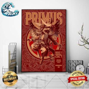 Primus Official Poster At Breese Stevens Field In Madison WI On August 2 2024 Wall Decor Poster Canvas