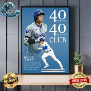 Shohei Ohtani Enters The 40-40 Club In Grand Fashion Wall Decor Poster Canvas