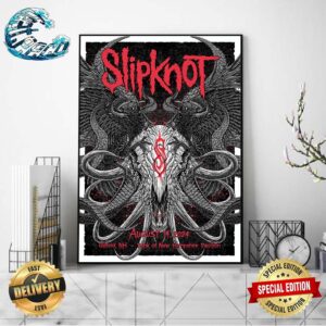 Slipknot 2024 25th Anniversary Event Tour Poster At Bank Of Hampshire Pavilion On August 14 2024 In Gilford NH Wall Decor Poster Canvas