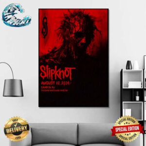 Slipknot 25th Anniversary 2024 Tour Event Poster At Freedom Mortgage Pavilion In Camden NJ On August 10 2024 Wall Decor Poster Canvas