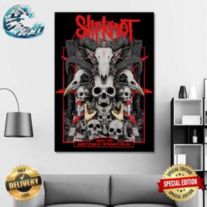 Slipknot 25th Anniversary 2024 Tour Official Poster At The Pavilion at Star Lake In Burgettstown PA On August 7 2024 Wall Decor Poster Canvas