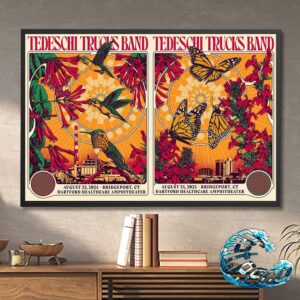 Tedeschi Trucks Band Full Show Combine Poster For Bridgeport CT At Hartford HealthCare Amphitheater On August 23 And 24 2024 Poster Canvas