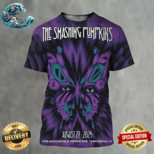 The Smashing Pumpkins In Simpsonville SC On August 27th 2024 Concert Poster At CCNB Amphitheatre at Heritage Park All Over Print Shirt