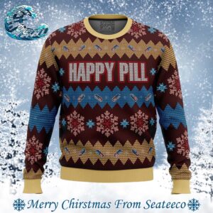 Akira Happy Pill Best Xmas Ugly Christmas Sweater Gift For Men And Women