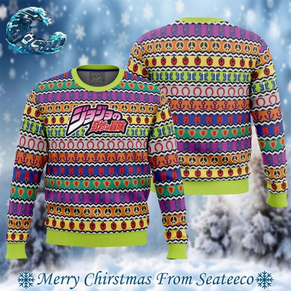 All Symbols Pattern Jojo’s Bizarre Adventure Ugly Christmas Sweater Gift For Men And Women