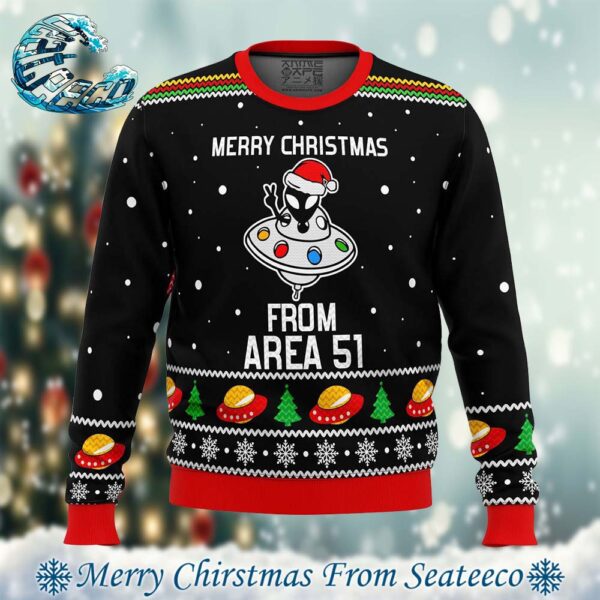 Area 51 Aliens Knitted Best Ugly Christmas Sweater