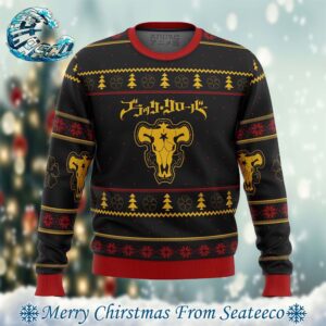 Black Clover Bulls Holiday Gift Ugly Christmas Sweater