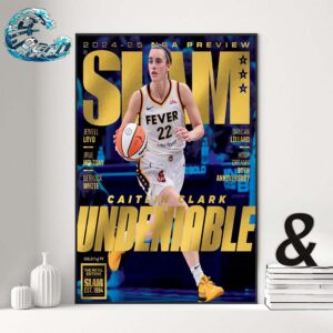 Caitlin Clark Undeniable Cover By SLAM 252 Gold The Metal Edition 2024-25 NBA Preview Home Decor Poster Canvas