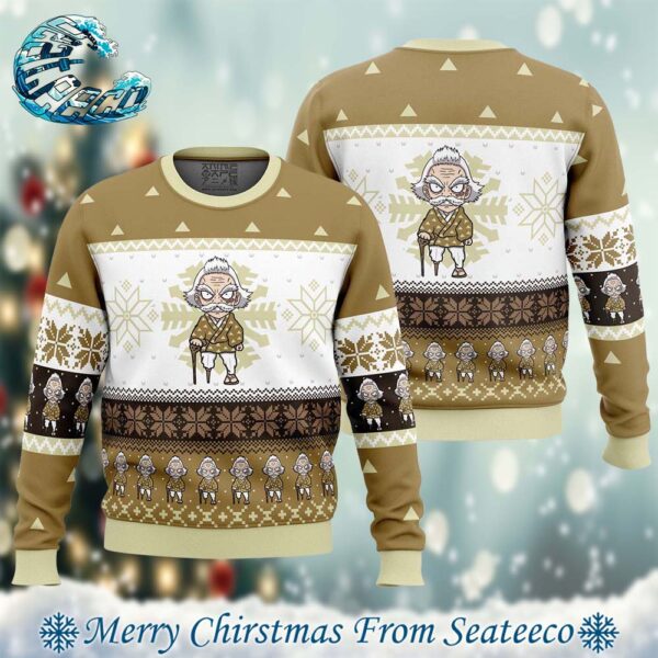 Chibi Christmas Jigoro Kuwajima Demon Slayer Best Xmas Knitted Ugly Christmas Sweater Gift For Family