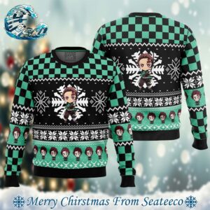 Chibi Christmas Tanjiro Kamado Demon Slayer Xmas Gift For Family Ugly Christmas Sweater