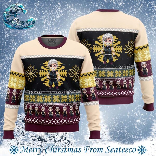 Chibi Christmas Tengen Uzui Demon Slayer 2024 Ugly Christmas Sweater Gift For Holiday