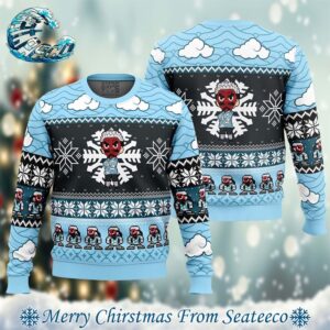 Chibi Christmas Urokodaki Sakonji Demon Slayer Best Xmas Knitted Ugly Christmas Sweater Gift For Family