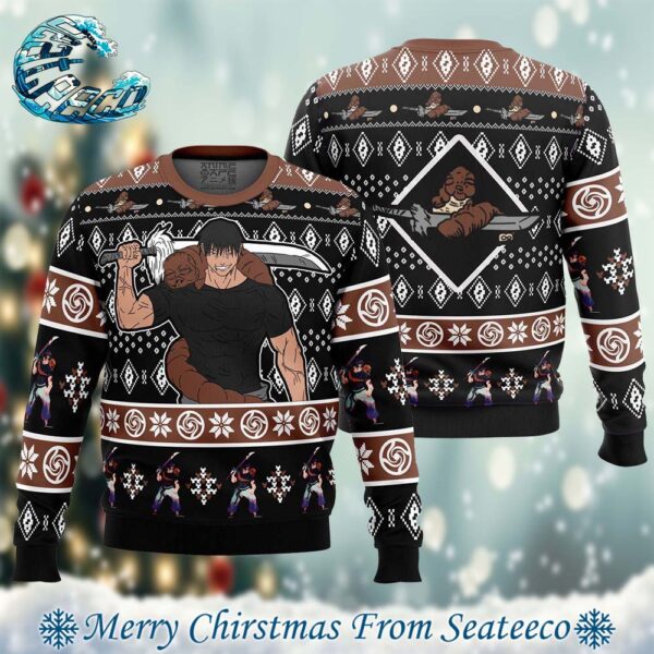 Chibi Toji Fushiguro Jujutsu Kaisen Best Xmas Knitted Ugly Christmas Sweater Gift For Family