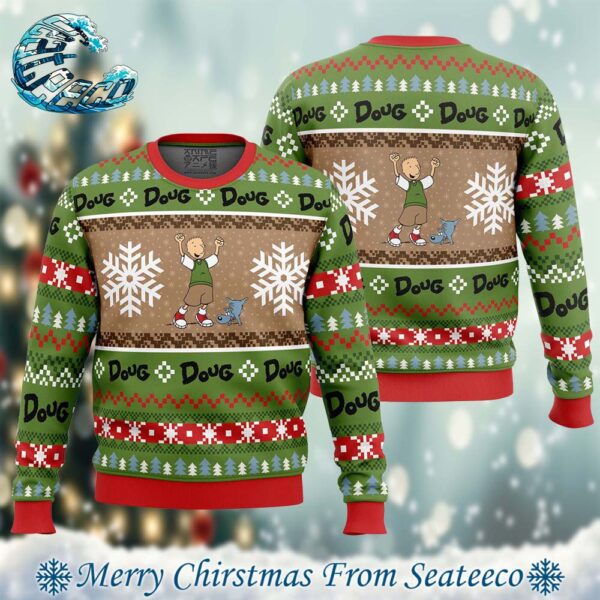 Christmas Doug Nickelodeon Best Xmas Knitted Ugly Christmas Sweater Gift For Family