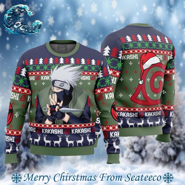 Christmas Kakashi Hatake Naruto 2024 Best Knitted Ugly Christmas Sweater