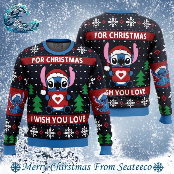 Christmas Love Stitch Disney 2024 Ugly Christmas Sweater Gift For Holiday