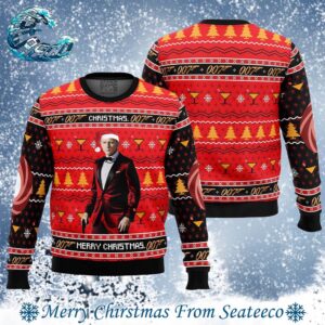 Christmas Merry Christmas 007 James Bond 2024 Ugly Christmas Sweater Gift For Holiday