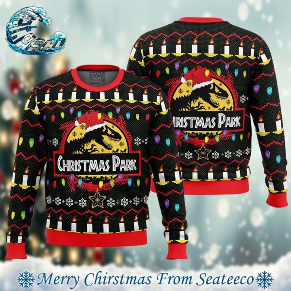 Christmas Park Jurassic Park Xmas Gift For Family Ugly Christmas Sweater