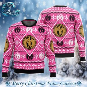 Christmas Pink Ranger Power Rangers Ugly Christmas Sweater Gift For Holiday 2024