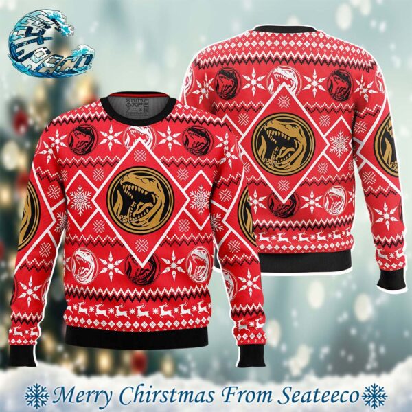 Christmas Red Ranger Power Rangers Xmas Gift For Family Ugly Christmas Sweater