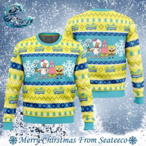 Christmas Spongebob Nickelodeon 2024 Ugly Christmas Sweater Gift For Holiday