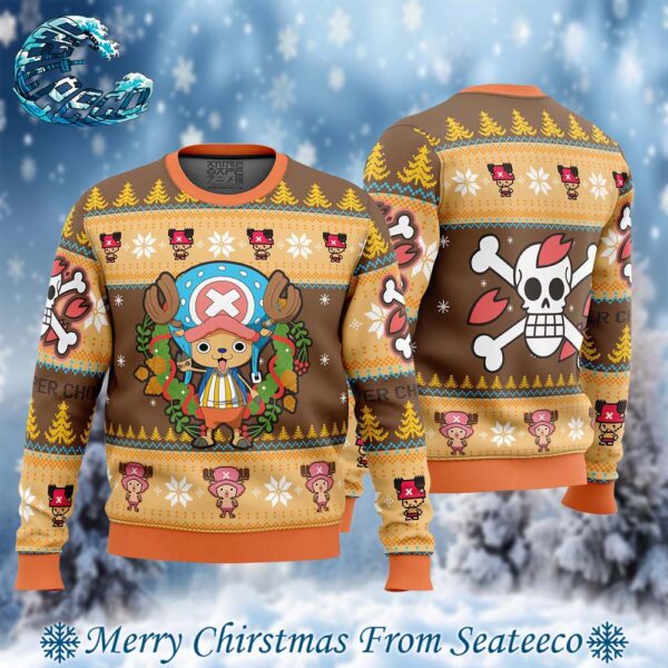 Christmas Tony Chopper One Piece Pirates 2024 Best Knitted Ugly Christmas Sweater