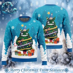 Christmas Totoro My Neighbor Totoro Ugly Christmas Sweater Gift For Holiday 2024